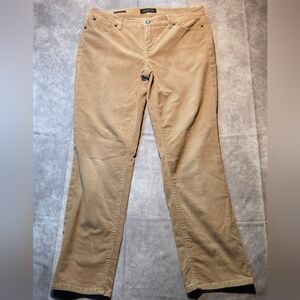 Talbots Corduroy Pants 8P Tan Straight Leg Flawless 5 Pocket Classic Preppy